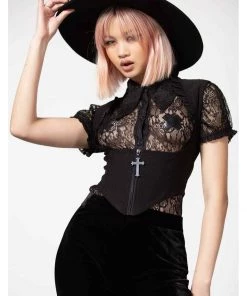 Killstar Isobella Cross Corset Top Black New In