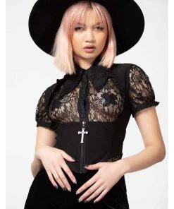 Killstar Isobella Cross Corset Top Black New In