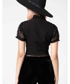 Killstar Isobella Cross Corset Top Black New In