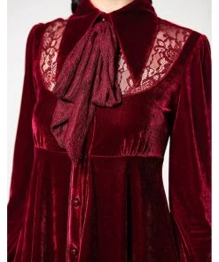 Killstar Nymyra Velvet Cameo 60's Dress Blood Red New In