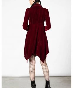 Killstar Nymyra Velvet Cameo 60's Dress Blood Red New In