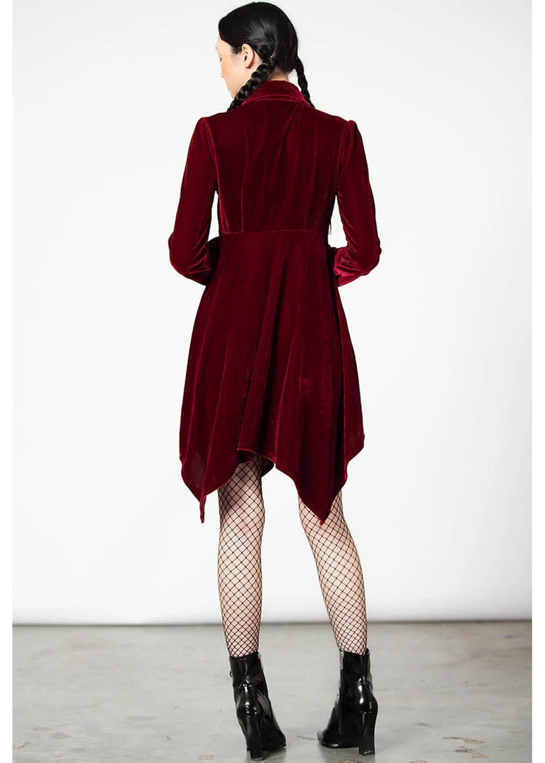 Killstar Nymyra Velvet Cameo 60's Dress Blood Red New In
