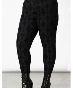 Killstar Nora Flocked Trousers Black New In