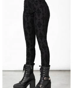 Killstar Nora Flocked Trousers Black New In