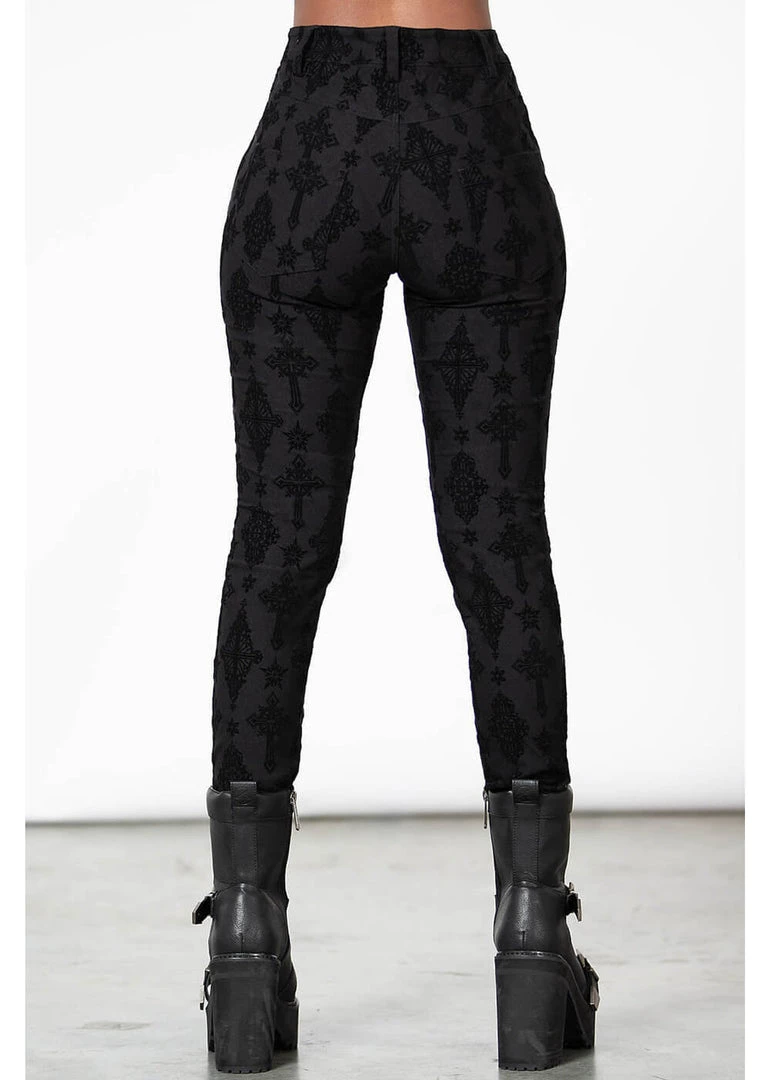 Killstar Nora Flocked Trousers Black New In