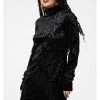 Killstar Blasphemia Velvet Pencil Dress Black