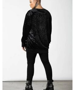 Killstar Blasphemia Velvet Sweatshirt Black