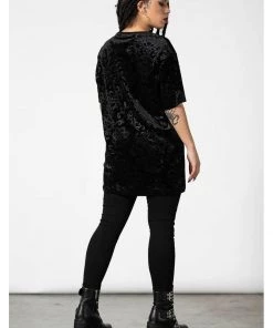 Killstar Blasphemia Velvet T-Shirt Black New In