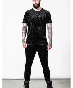 Killstar Blasphemia Velvet T-Shirt Black New In