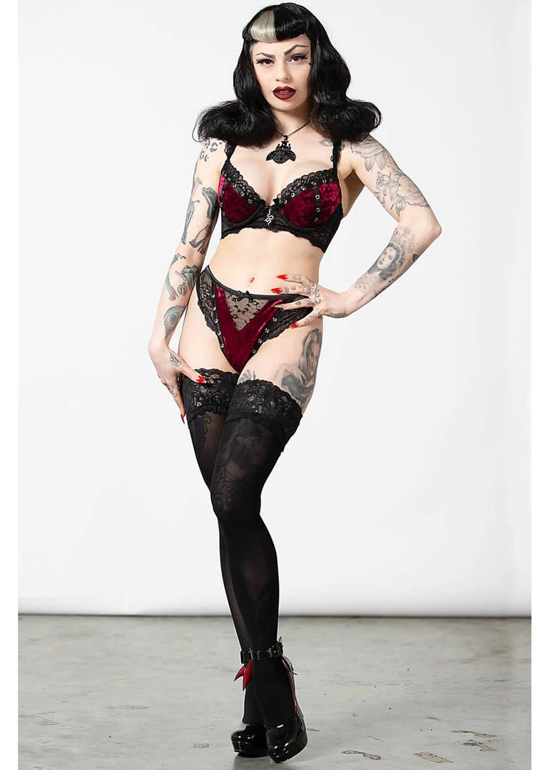 Killstar Sacred Spirits Velvet Bralet Bloodred New In