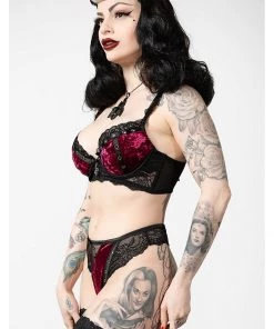 Killstar Sacred Spirits Velvet Bralet Bloodred New In