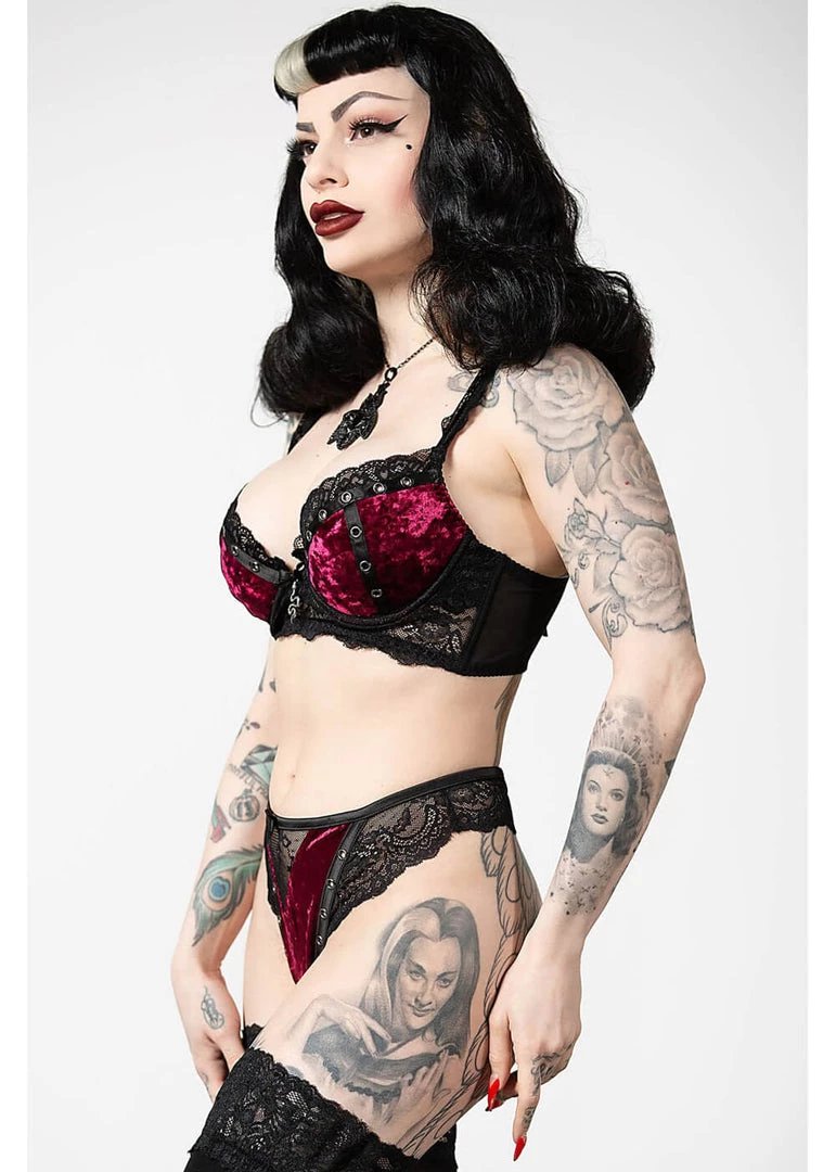 Killstar Sacred Spirits Velvet Bralet Bloodred New In