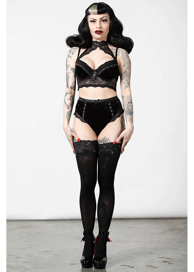 New In Killstar Mercy Lace Bra Black