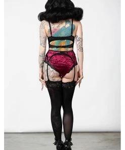 New In Killstar Mercy Lace Garter Belt Bloodred