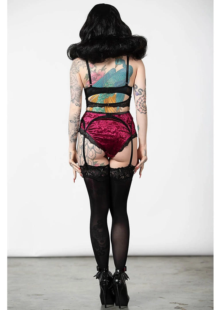 New In Killstar Mercy Lace Garter Belt Bloodred