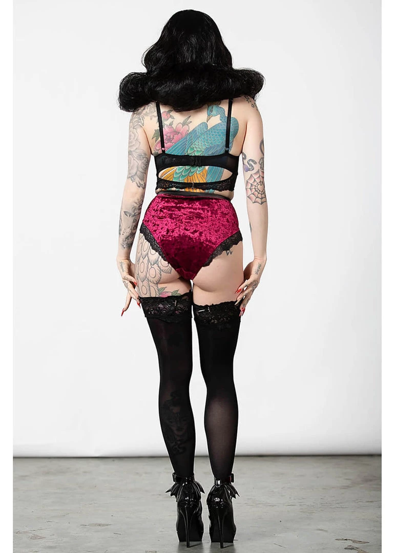 New In Killstar Mercy Lace Garter Belt Bloodred