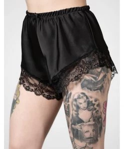 Killstar Severina Satin Shorts Black