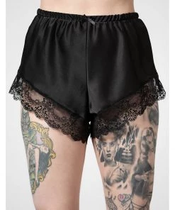 Killstar Severina Satin Shorts Black
