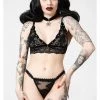 Killstar Be Veiled Lace Panty Black New In