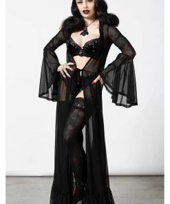 Killstar Mother Spirits Mesh Duster Cloak Black