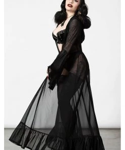 Killstar Mother Spirits Mesh Duster Cloak Black