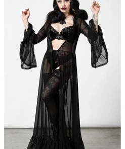 Killstar Mother Spirits Mesh Duster Cloak Black