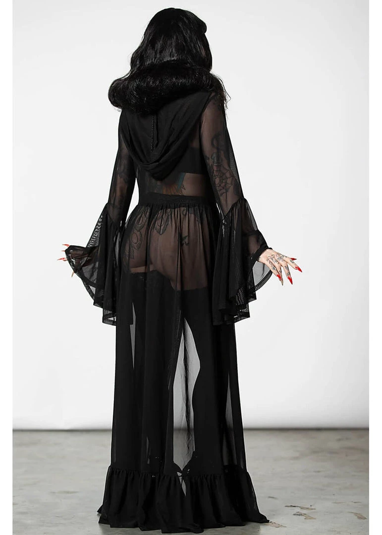 Killstar Mother Spirits Mesh Duster Cloak Black