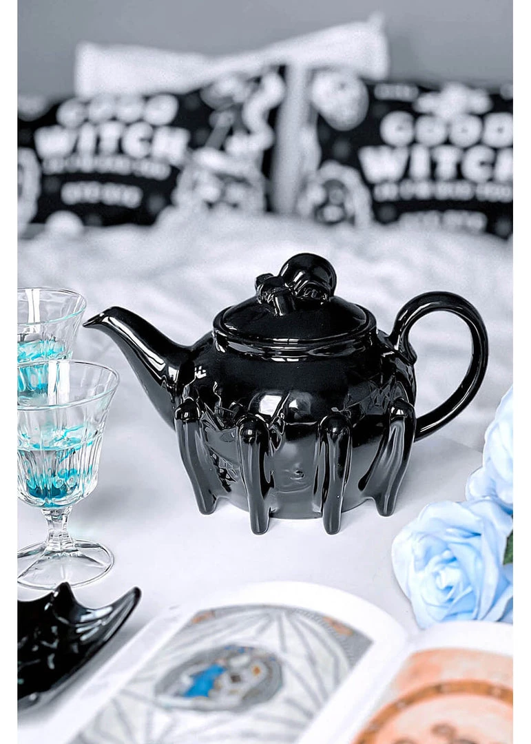 New In Killstar Arachnid Spider Teapot Black