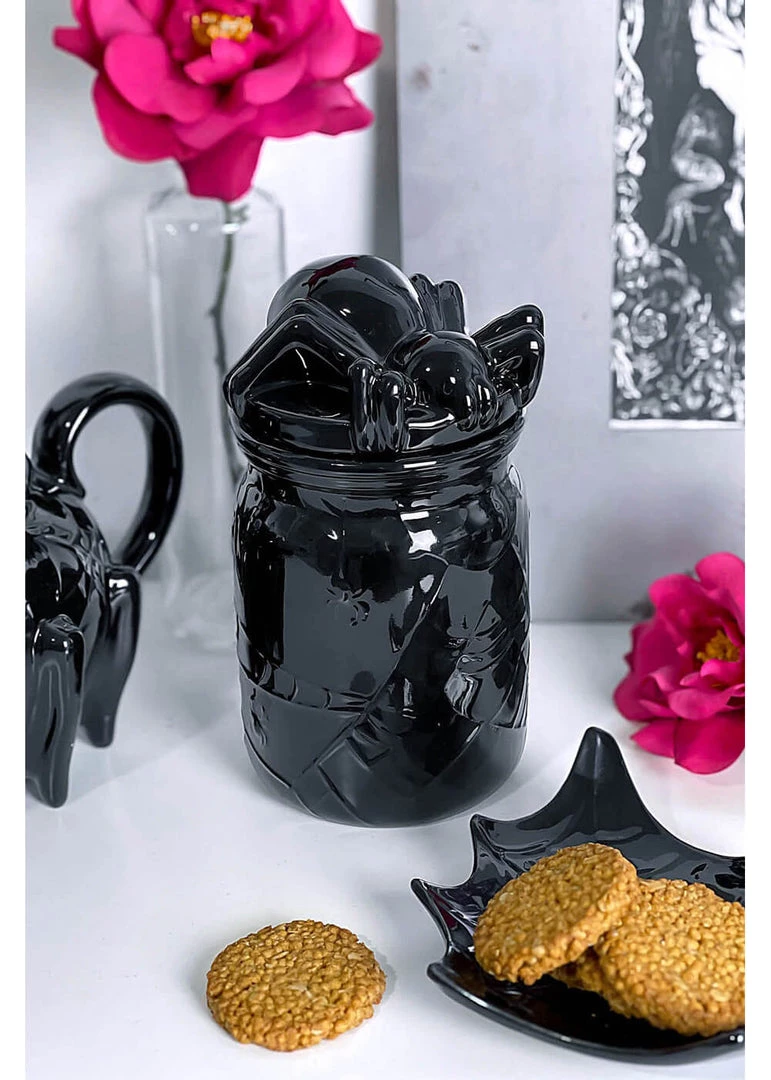 Killstar Arachnid Spider Ceramic Jar Black New In