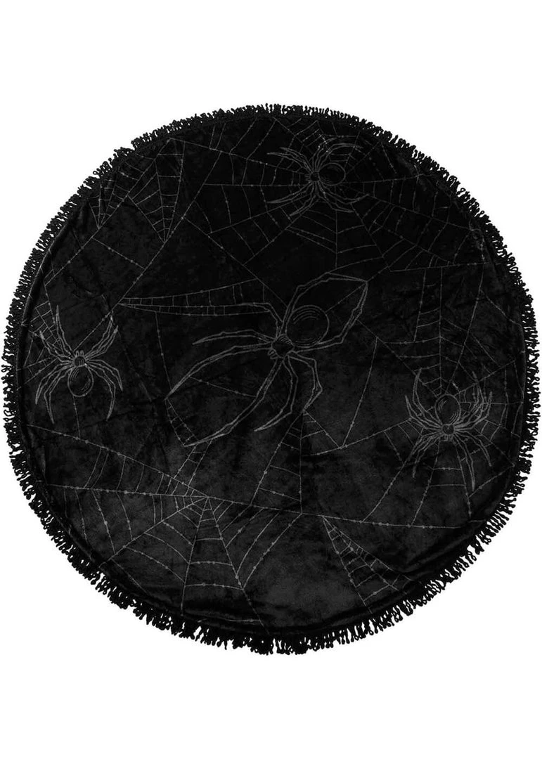 Killstar Spyder Spider Round Blanket Black