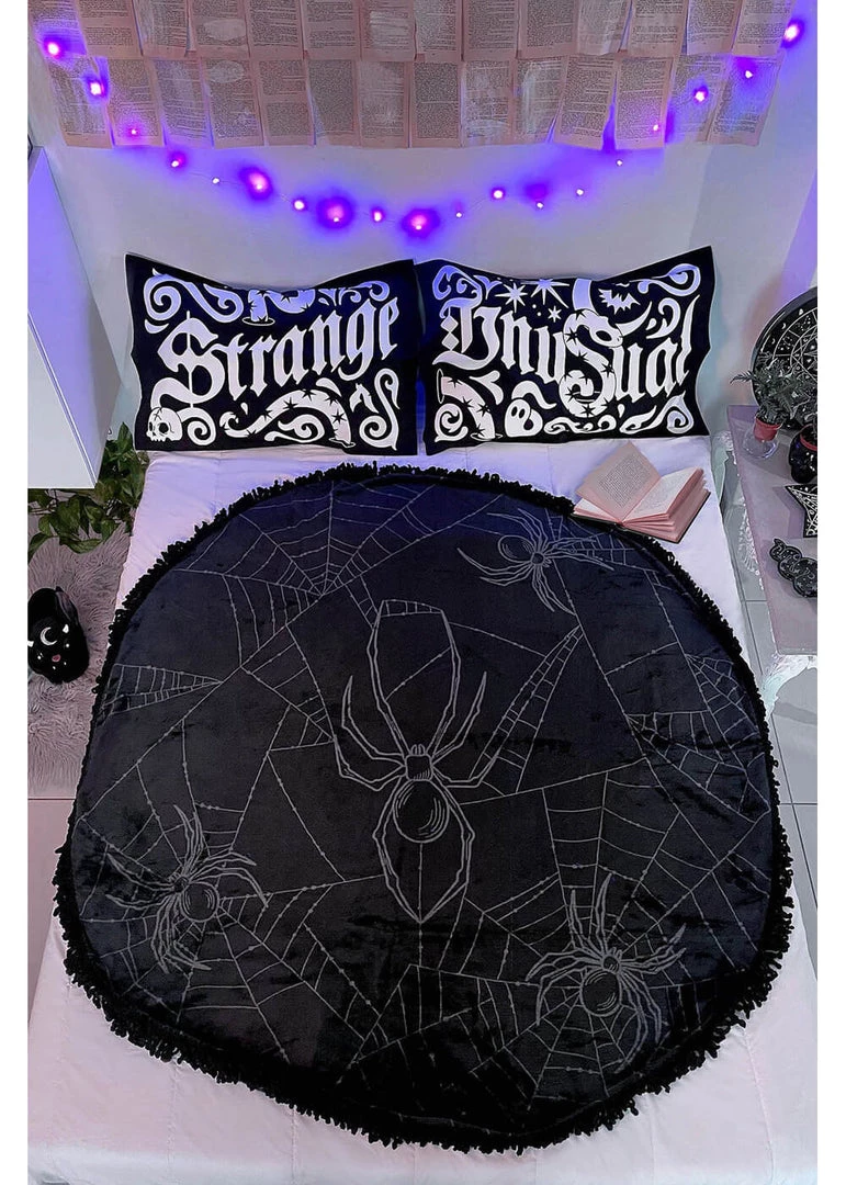 Killstar Spyder Spider Round Blanket Black