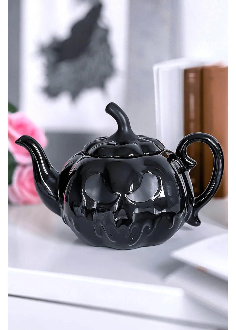 New In Killstar Jack O'Lantern Teapot Black