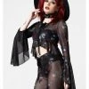 Killstar Wicked Rose Mesh Blouse Black