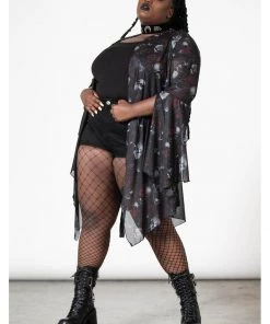 New In Killstar Fairy Moss Mesh Cover Up Black