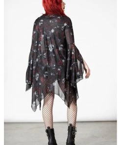 New In Killstar Fairy Moss Mesh Cover Up Black