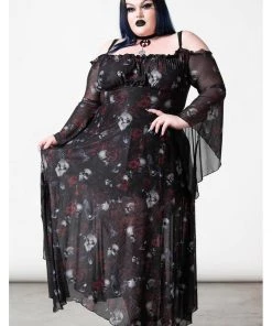 Killstar Mystic Meadow Mesh Maxi Dress Black