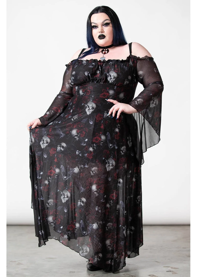 Killstar Mystic Meadow Mesh Maxi Dress Black