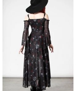 Killstar Mystic Meadow Mesh Maxi Dress Black