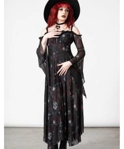 Killstar Mystic Meadow Mesh Maxi Dress Black
