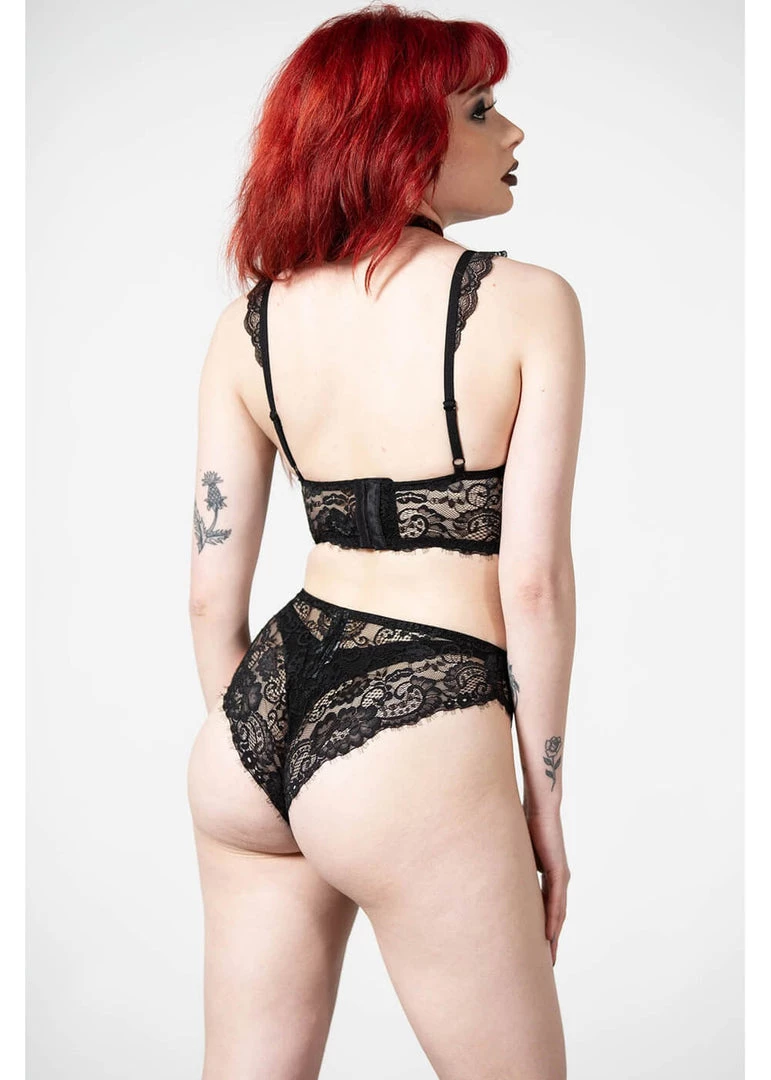 Killstar Wicked Wild Rose Mesh BH Black New In