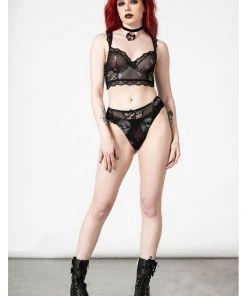 Killstar Wicked Wild Rose Mesh BH Black New In
