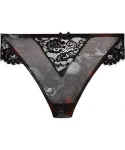 New In Killstar Wicked Wild Rose Mesh Panty Black