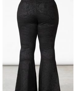 Killstar Black Lily 70's Bell Bottoms Flare Trousers Black New In