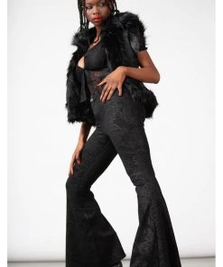 Killstar Black Lily 70's Bell Bottoms Flare Trousers Black New In