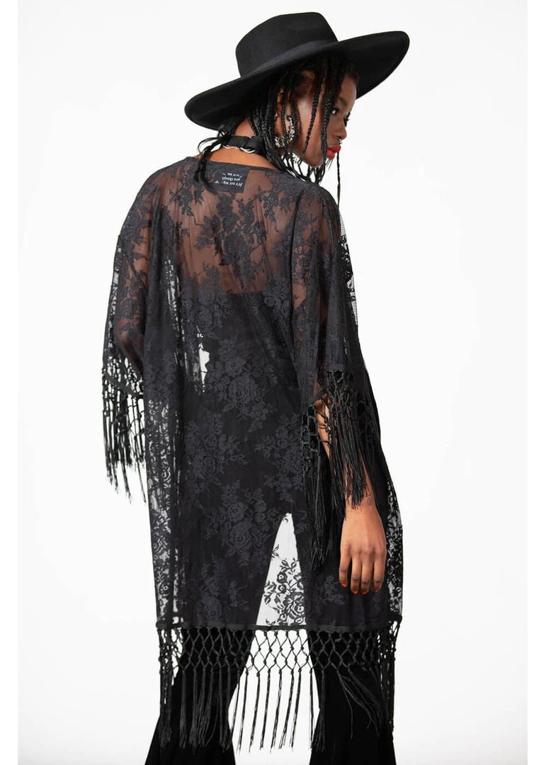 Killstar Witch Hazel Lace Kimono Black New In