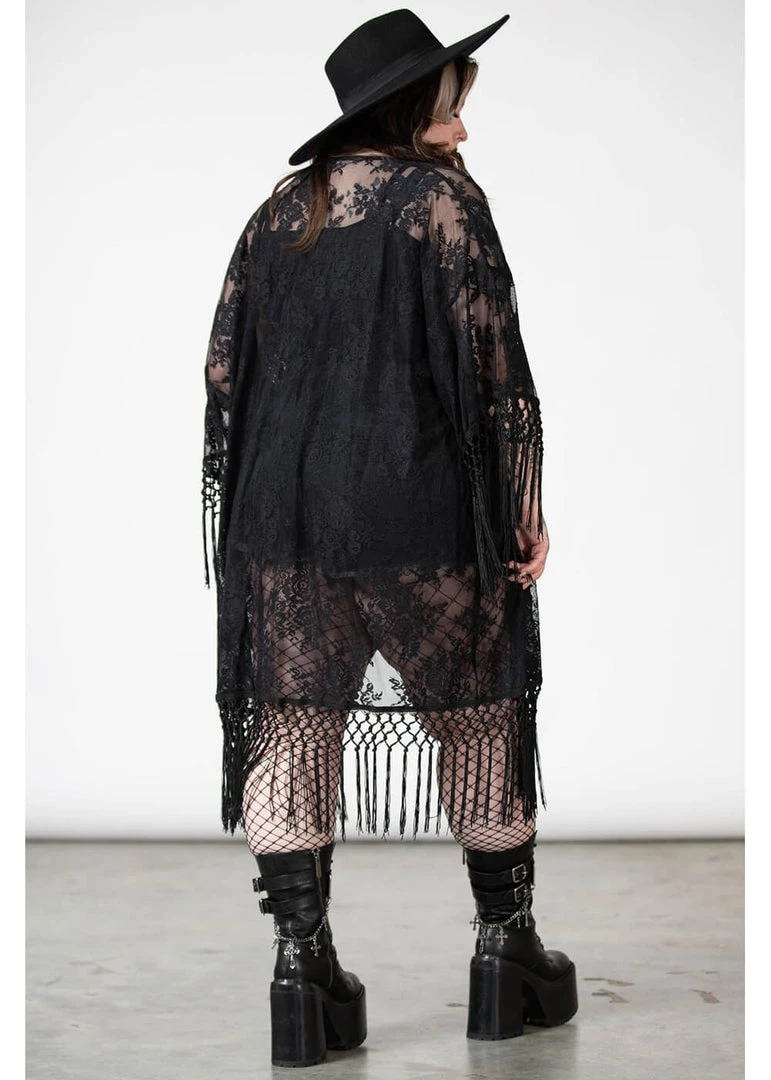 Killstar Witch Hazel Lace Kimono Black New In