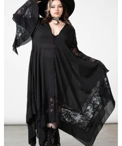 New In Killstar Misty Night 70's Maxi Dress Black