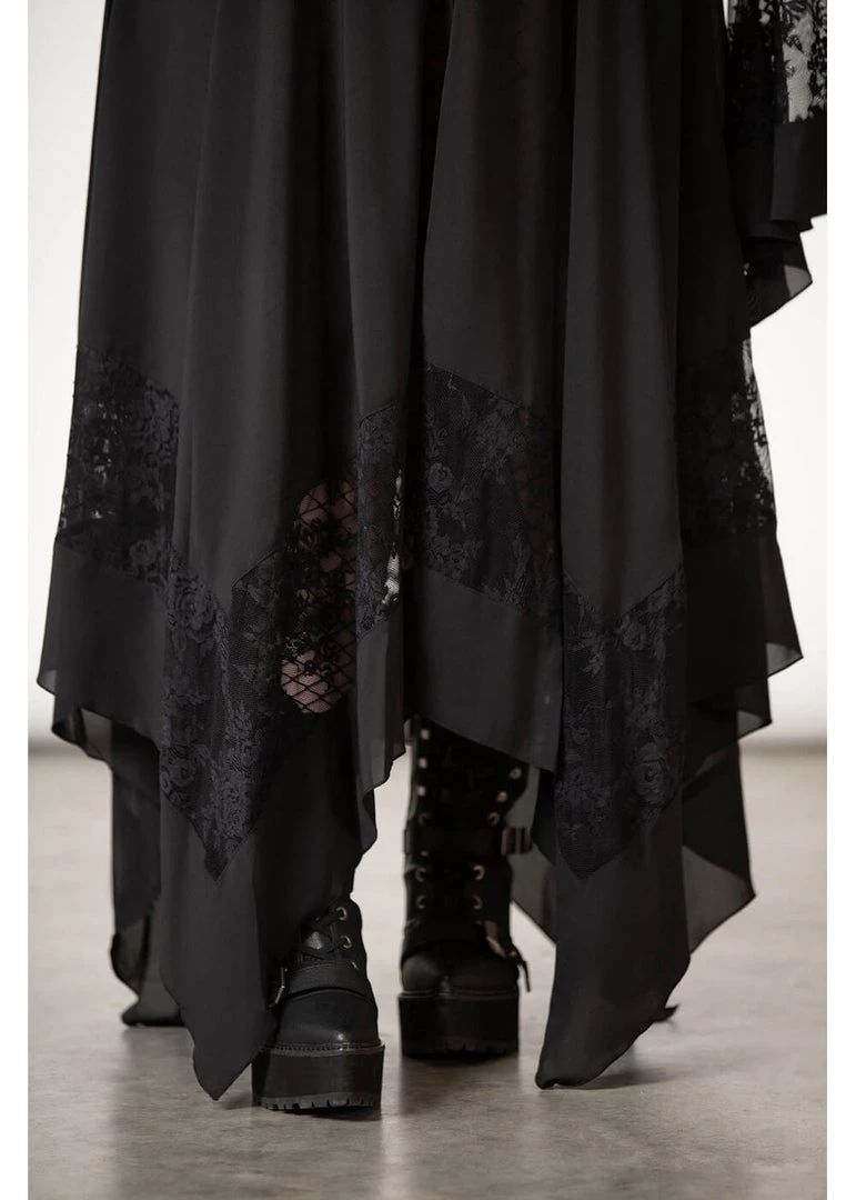 New In Killstar Misty Night 70's Maxi Dress Black