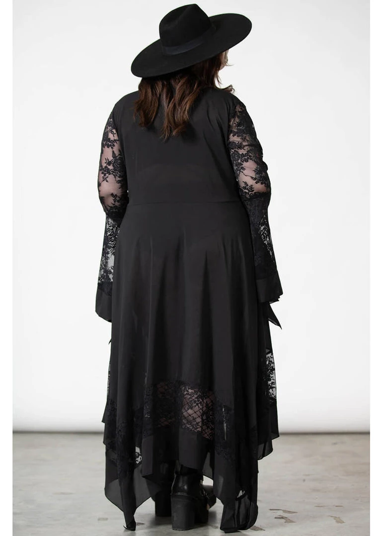 New In Killstar Misty Night 70's Maxi Dress Black