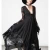 New In Killstar Misty Night 70's Maxi Dress Black